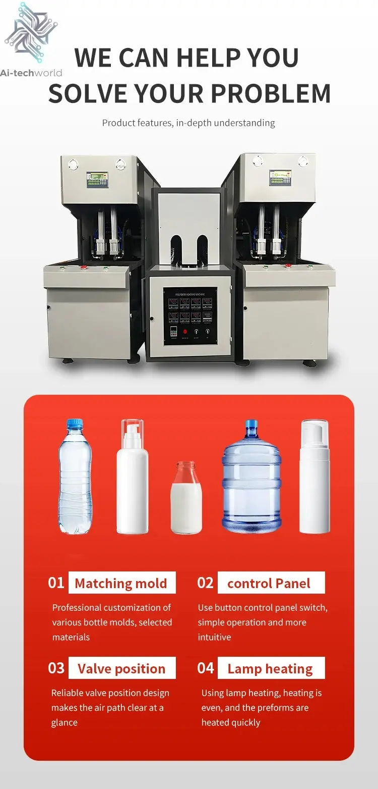 Water bottle 19 liter making machine popular widely used 5 gallon pet bottle blowing machine Blow Molding Machine Ai-TechWorld 