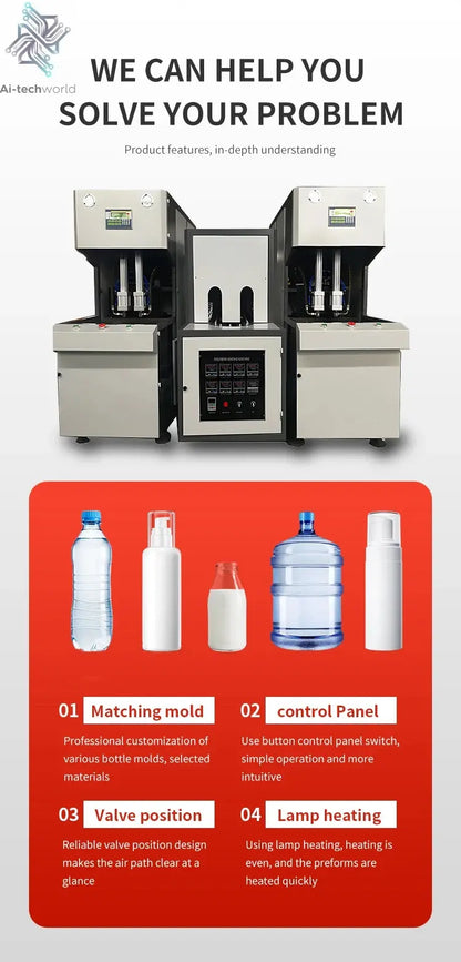 Water bottle 19 liter making machine popular widely used 5 gallon pet bottle blowing machine Blow Molding Machine Ai-TechWorld 