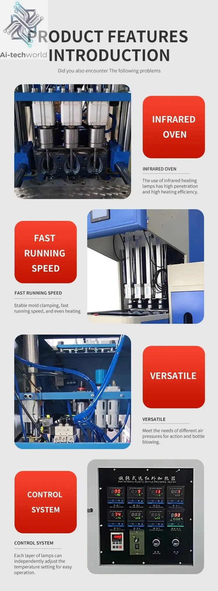 Water bottle 19 liter making machine popular widely used 5 gallon pet bottle blowing machine Blow Molding Machine Ai-TechWorld 