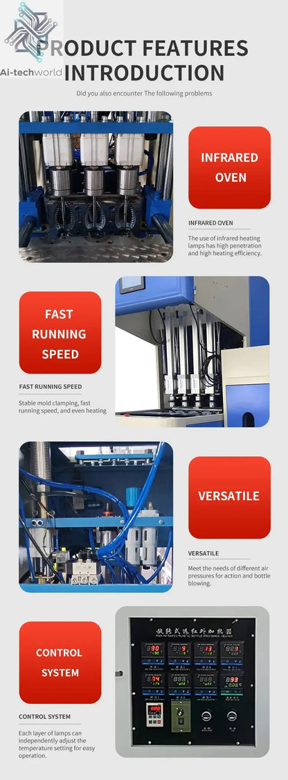 Water bottle 19 liter making machine popular widely used 5 gallon pet bottle blowing machine Blow Molding Machine Ai-TechWorld 