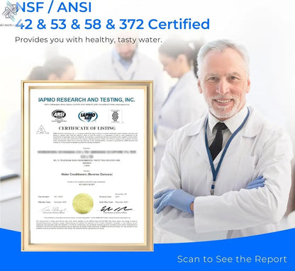 Waterdrop G3P800 Reverse Osmosis System, 800 GPD Fast Flow, NSF/ANSI 42 & 53 & 58 & 372 Certified, 3:1 Pure to Drain Ai-TechWorld 