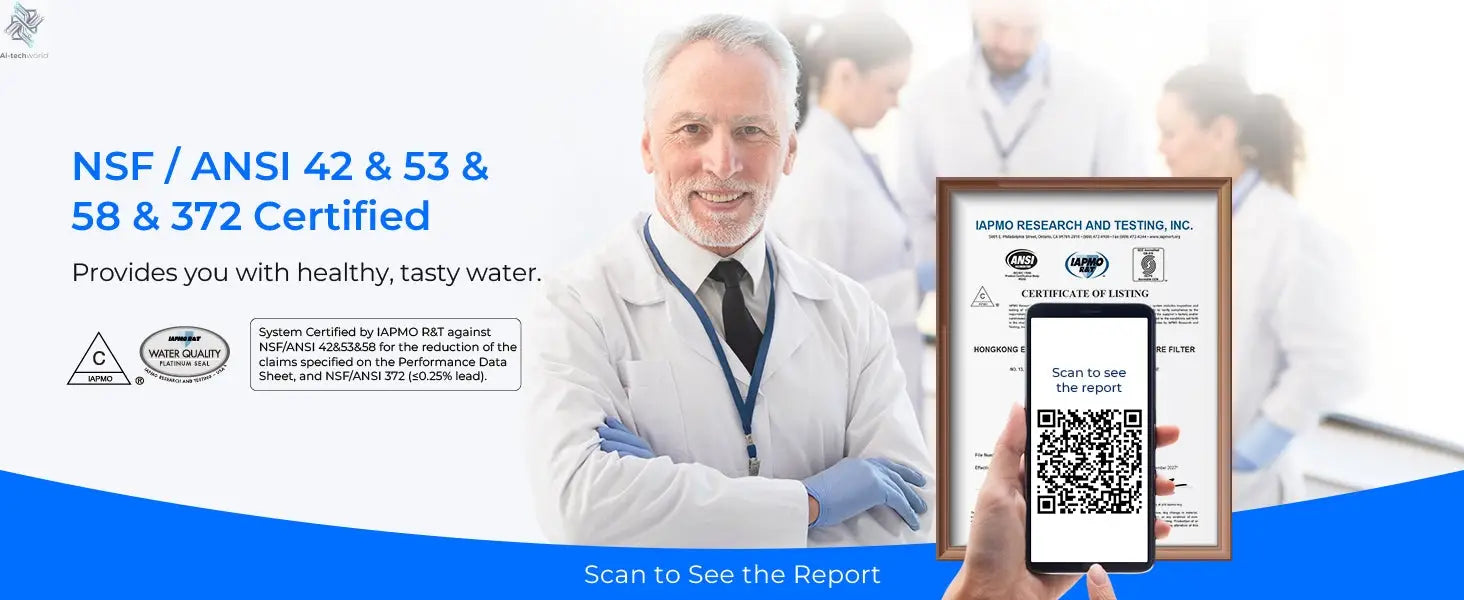 Waterdrop G3P800 Reverse Osmosis System, 800 GPD Fast Flow, NSF/ANSI 42 & 53 & 58 & 372 Certified, 3:1 Pure to Drain Ai-TechWorld 