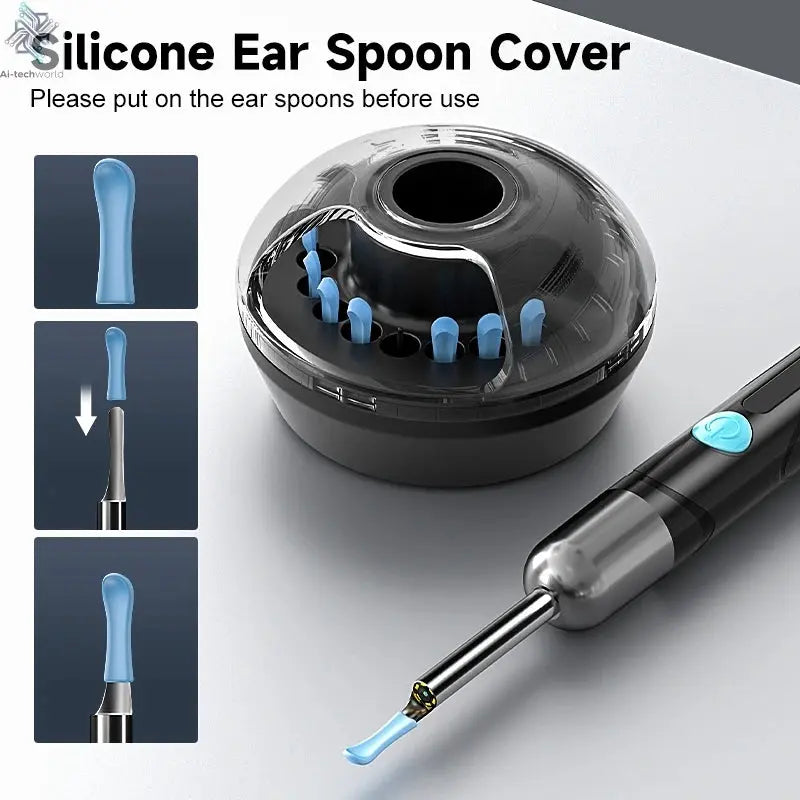WiFi Endoscope 4.2mm 1080P Ear Picker Camera with Ear Spoon Base for iOS/Android Ear Cleaning Otoscope with Ear Wax Removal Tool Ai-TechWorld 