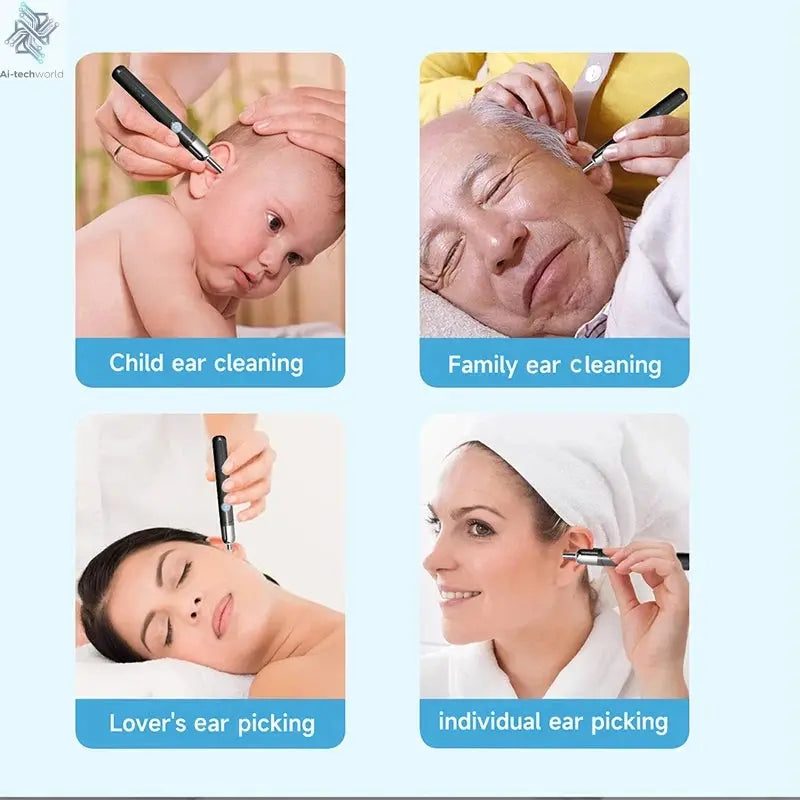WiFi Endoscope 4.2mm 1080P Ear Picker Camera with Ear Spoon Base for iOS/Android Ear Cleaning Otoscope with Ear Wax Removal Tool Ai-TechWorld 