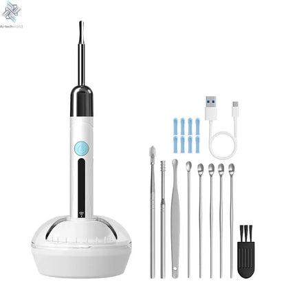 WiFi Endoscope 4.2mm 1080P Ear Picker Camera with Ear Spoon Base for iOS/Android Ear Cleaning Otoscope with Ear Wax Removal Tool Ai-TechWorld 