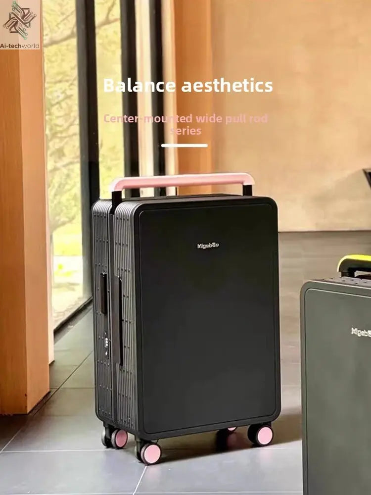 Wide Handle Rolling Luggage High-quality Durable PC Travel Suitcase Trolley Luggage with 360° Spinner Wheel TSA Lock Boarding Ai-TechWorld 