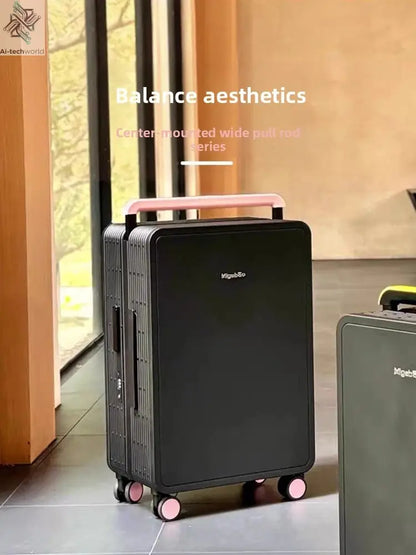 Wide Handle Rolling Luggage High-quality Durable PC Travel Suitcase Trolley Luggage with 360° Spinner Wheel TSA Lock Boarding Ai-TechWorld 