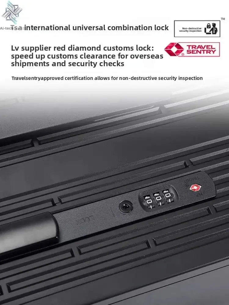 Wide Handle Rolling Luggage High-quality Durable PC Travel Suitcase Trolley Luggage with 360° Spinner Wheel TSA Lock Boarding Ai-TechWorld 