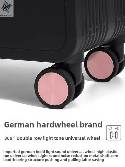 Wide Handle Rolling Luggage High-quality Durable PC Travel Suitcase Trolley Luggage with 360° Spinner Wheel TSA Lock Boarding Ai-TechWorld 