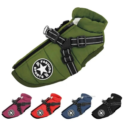 Winter Warm Pet Dog Jacket with Harness Waterproof Dog Coat Vest for Small Medium Chihuahua French Bulldog Outdoor Dog Clothes Ai-TechWorld 