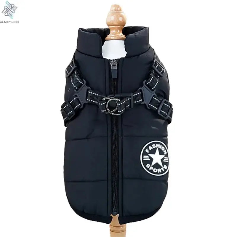 Winter Warm Pet Dog Jacket with Harness Waterproof Dog Coat Vest for Small Medium Chihuahua French Bulldog Outdoor Dog Clothes Ai-TechWorld 