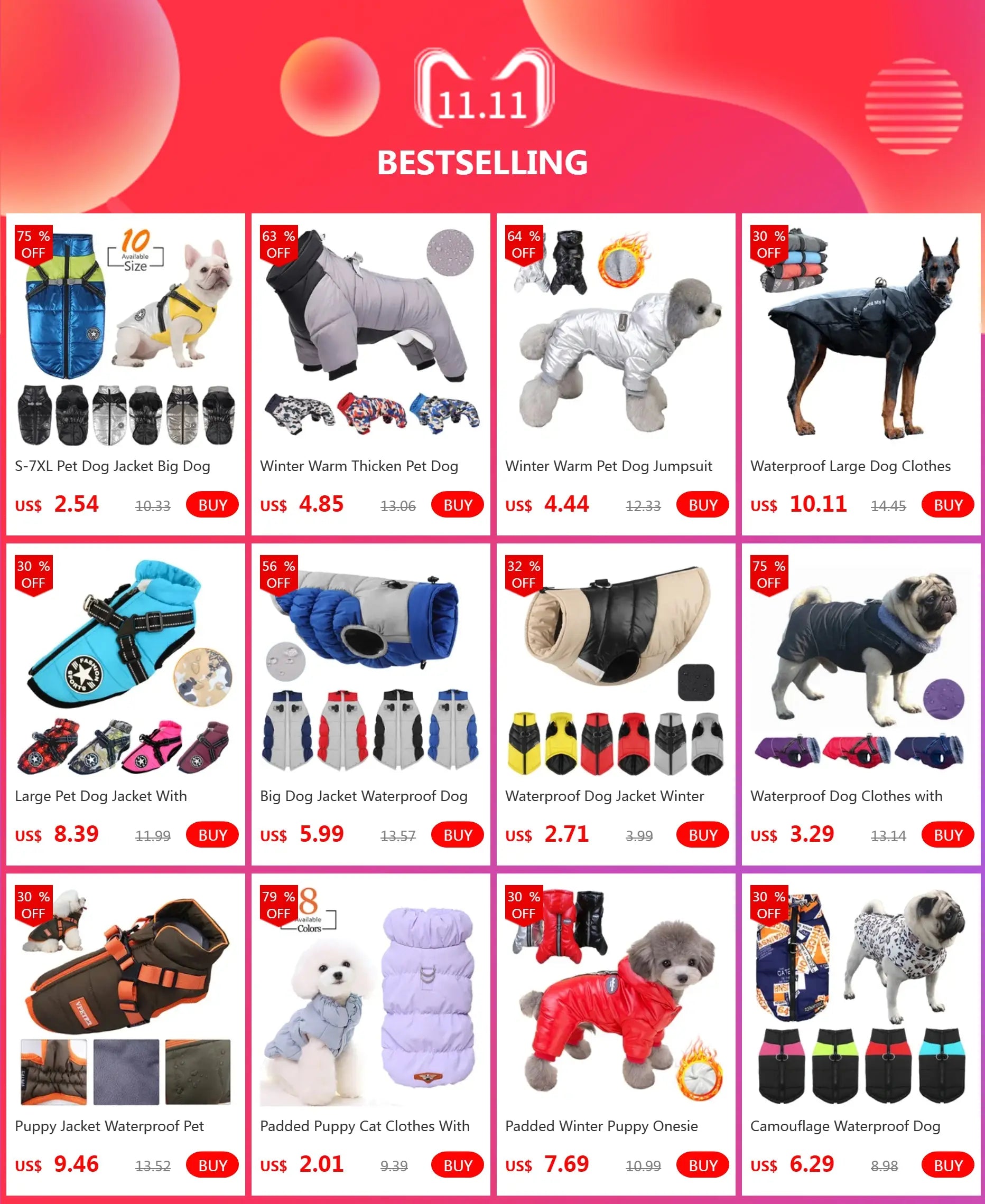 Winter Warm Thicken Pet Dog Jacket Waterproof Dog Clothes for Small Medium Dogs Puppy Coat Chihuahua French Bulldog Pug Clothing Ai-TechWorld 
