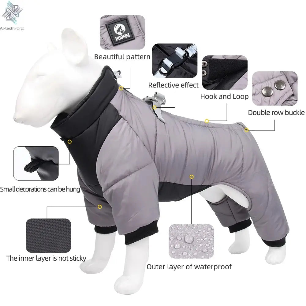 Winter Warm Thicken Pet Dog Jacket Waterproof Dog Clothes for Small Medium Dogs Puppy Coat Chihuahua French Bulldog Pug Clothing Ai-TechWorld 