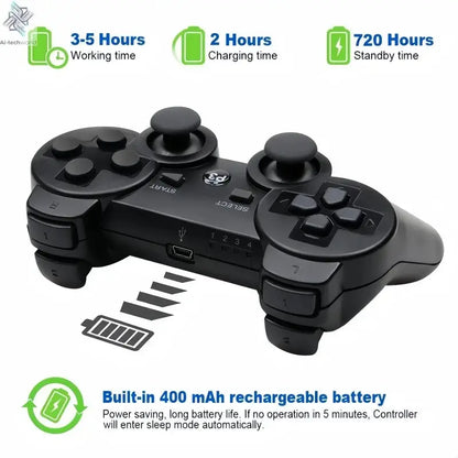 Wireless Bluetooth Gamepad for PS3 - SIXAXIS Motion Controller with USB Charging Cable, Compatible with Sony PlayStation 3 Ai-TechWorld 