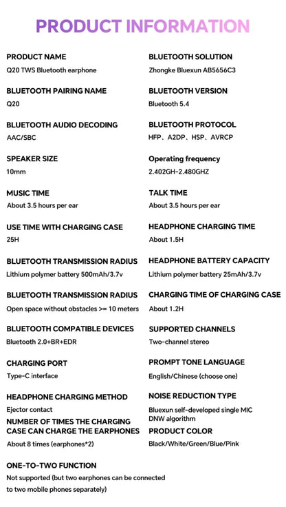 Wireless Bluetooth Headphones,144 Language Real Time Translation Earphones for Business,with Smart Touch Screen HiFi TWS Headset - Ai-TechWorld