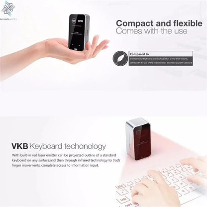 Wireless Bluetooth Virtual Laser Keyboard – Portable Mini Projection Keyboard - Ai - TechWorld