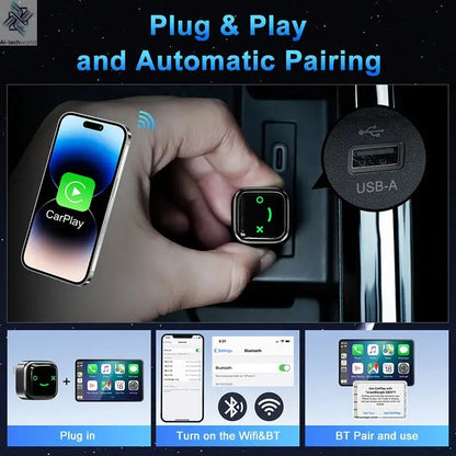 Wireless CarPlay Android Auto 2in1 AI Smart Box Apple Carplay Wireless Android Auto Mini Car Play Adapter Bluetooth for The Car Ai-TechWorld 