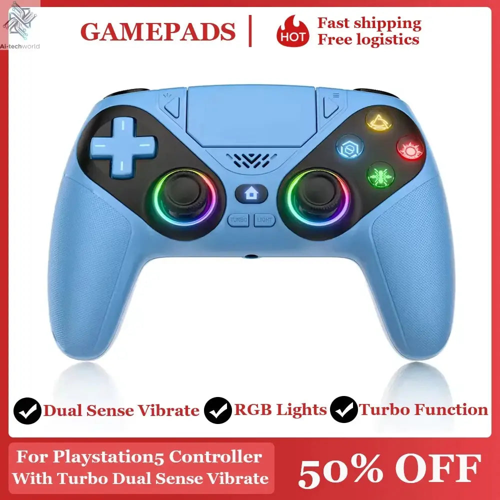 Wireless Controller For Ps5/Ps5 Pro/Ps5 Slim/Pc With Hall Joystick Dual Vibration Gamepad Turbo Dual Sense Programming Ai-TechWorld 