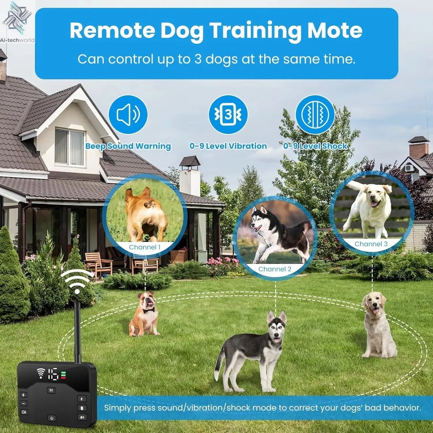 Wireless Dog Fence with Remote Training Collar - Ai - TechWorld