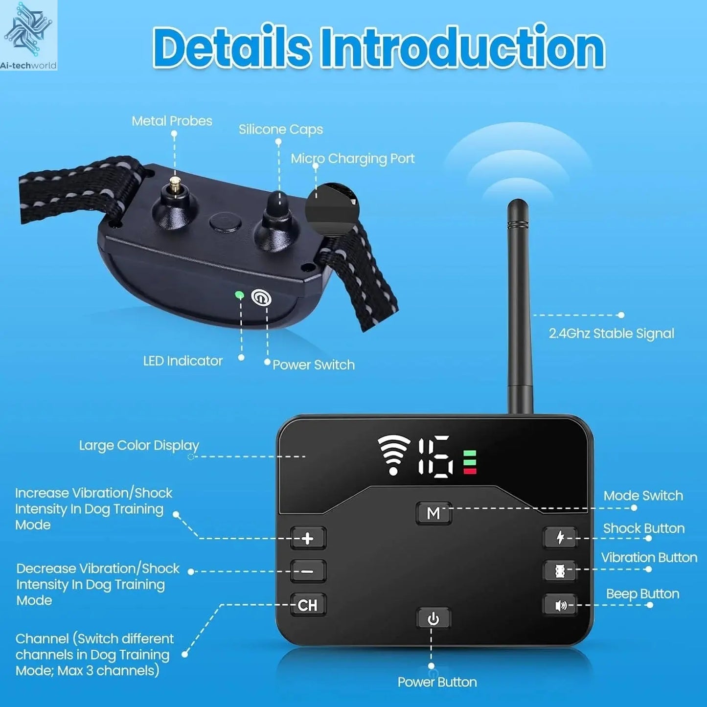 Wireless Dog Fence with Remote Training Collar - Ai - TechWorld