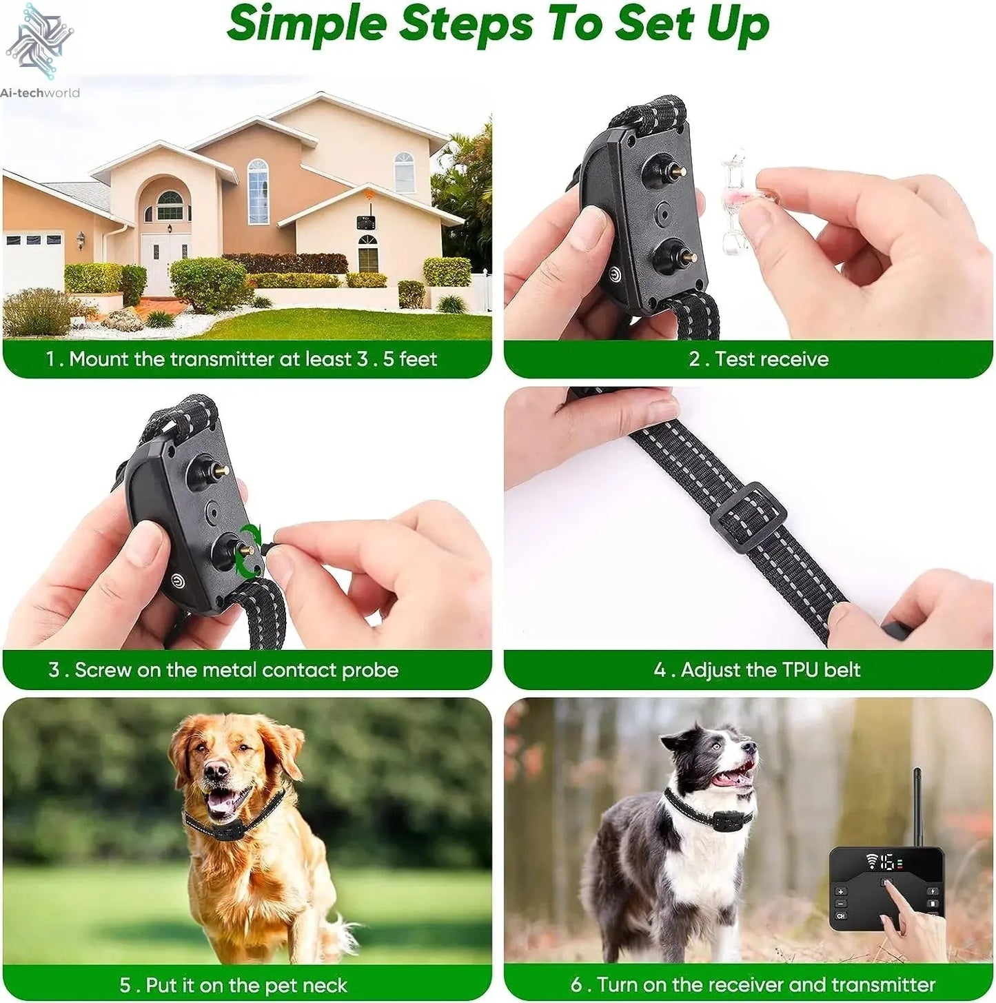 Wireless Dog Fence with Remote Training Collar - Ai - TechWorld