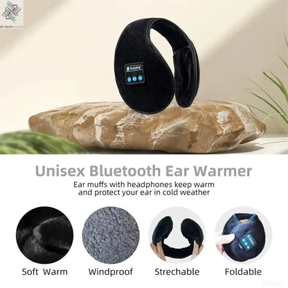 Wireless Ear muffs Bluetooth Headphones Earmuffs Winter Earplug Casual Cap Sports riding warmer Earmuff men women music Earphone - Ai-TechWorld