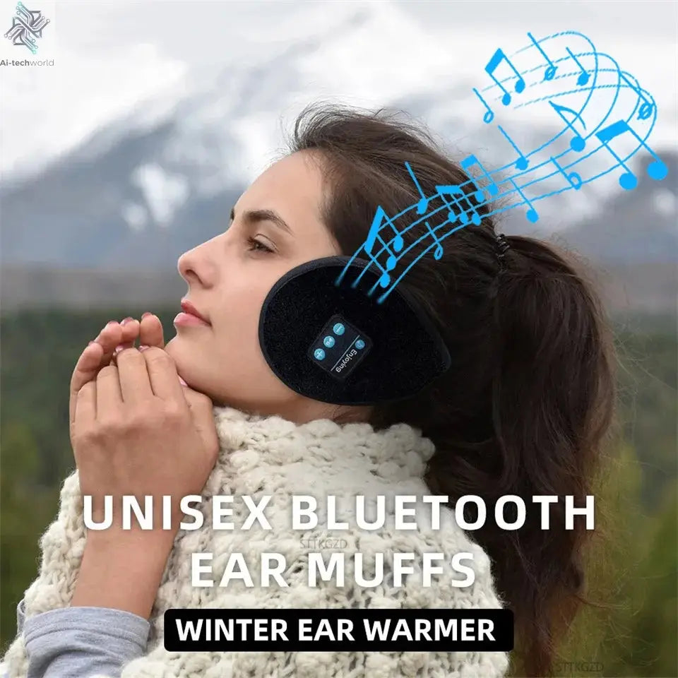 Wireless Ear muffs Bluetooth Headphones Earmuffs Winter Earplug Casual Cap Sports riding warmer Earmuff men women music Earphone - Ai-TechWorld