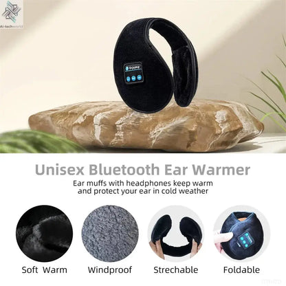 Wireless Ear muffs Bluetooth Headphones Earmuffs Winter Earplug Casual Cap Sports riding warmer Earmuff men women music Earphone - Ai-TechWorld