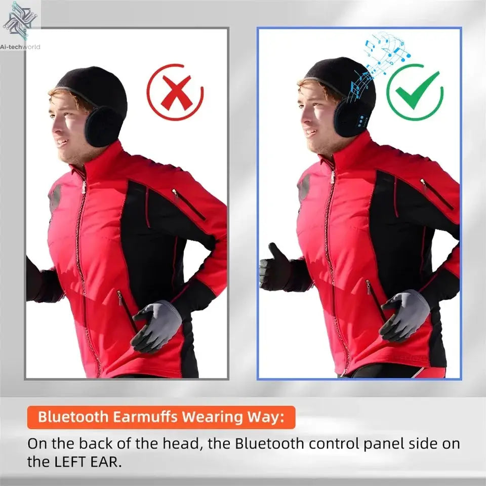Wireless Ear muffs Bluetooth Headphones Earmuffs Winter Earplug Casual Cap Sports riding warmer Earmuff men women music Earphone - Ai-TechWorld