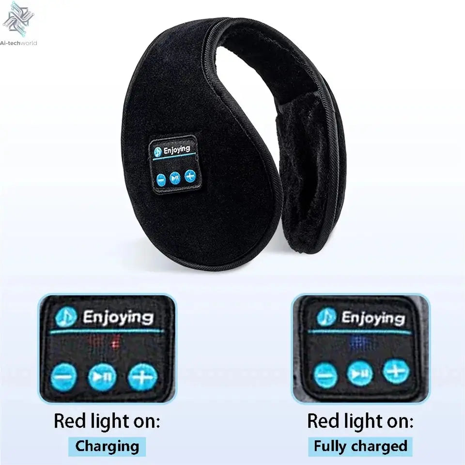 Wireless Ear muffs Bluetooth Headphones Earmuffs Winter Earplug Casual Cap Sports riding warmer Earmuff men women music Earphone - Ai-TechWorld