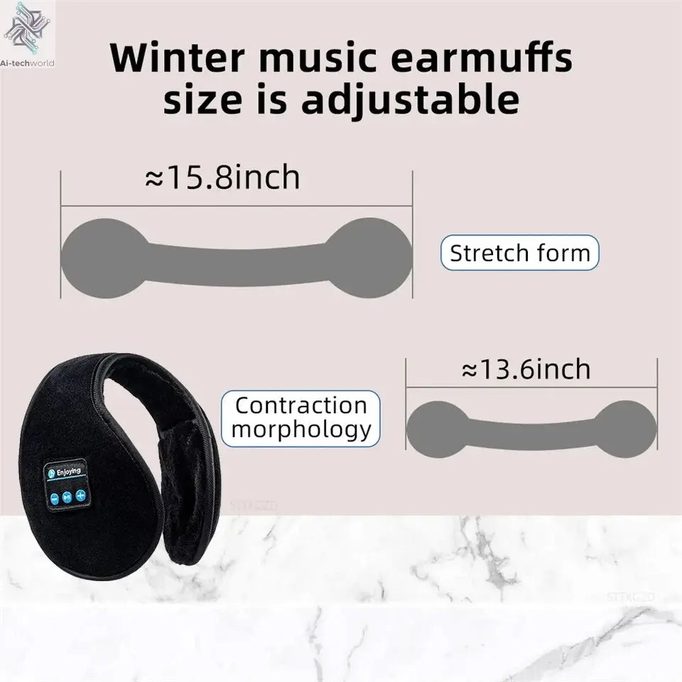 Wireless Ear muffs Bluetooth Headphones Earmuffs Winter Earplug Casual Cap Sports riding warmer Earmuff men women music Earphone - Ai-TechWorld