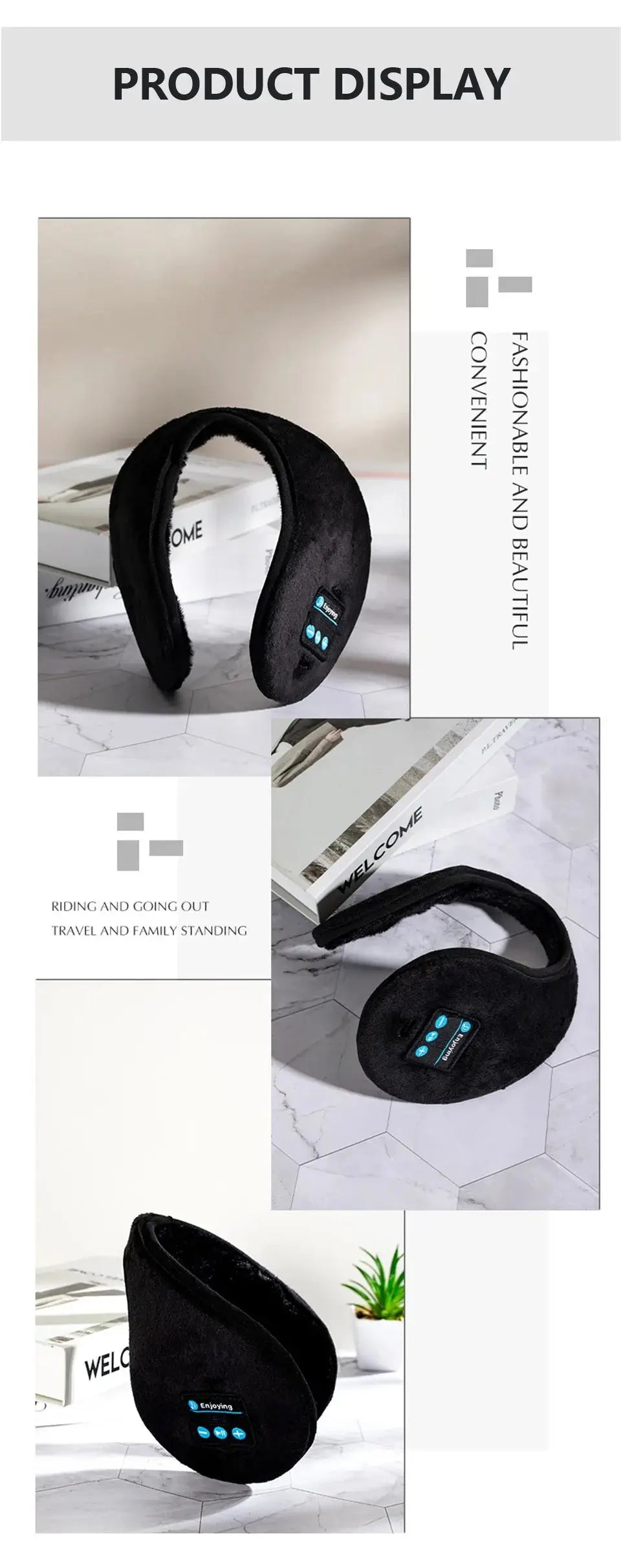Wireless Ear muffs Bluetooth Headphones Earmuffs Winter Earplug Casual Cap Sports riding warmer Earmuff men women music Earphone - Ai-TechWorld