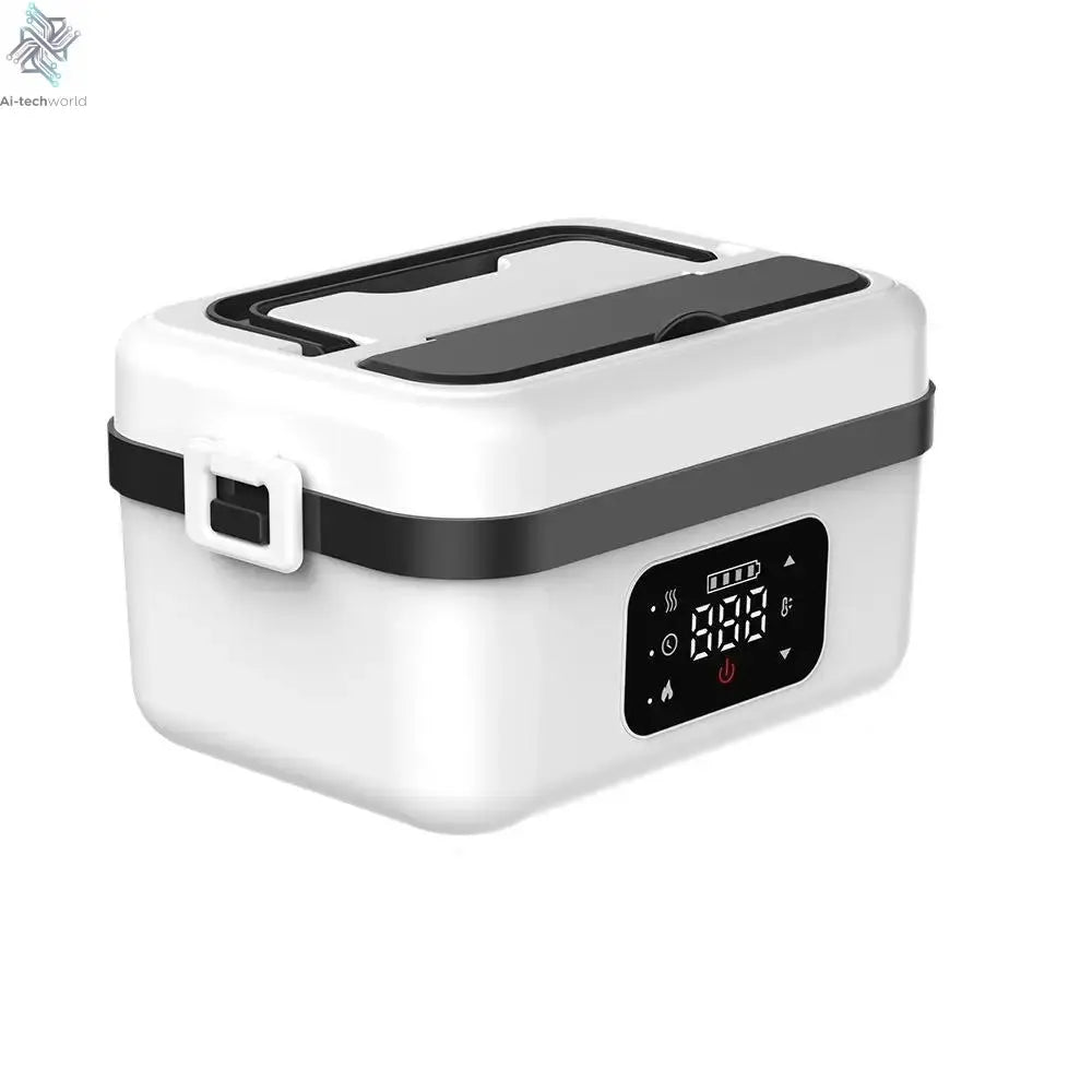 Wireless Electric Insulated Lunch Box - Built-in 8000mAh Battery, 60W Heating Lunch Box 1L Stainless Steel Lunch Box Food Warmer Ai-TechWorld 