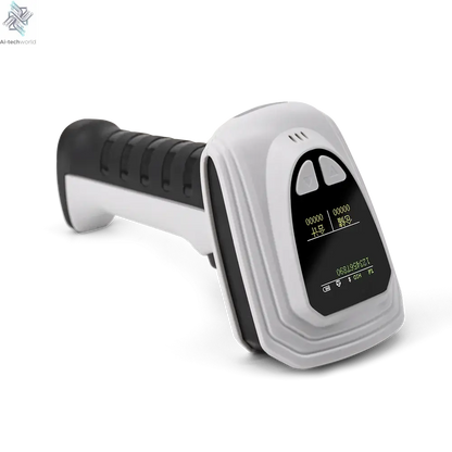Wireless Handheld 2D Bluetooth Barcode Scanner PDF417 Data Matrix QR Code Reader with LCD Screen Display Image Logistic Reader Ai-TechWorld 
