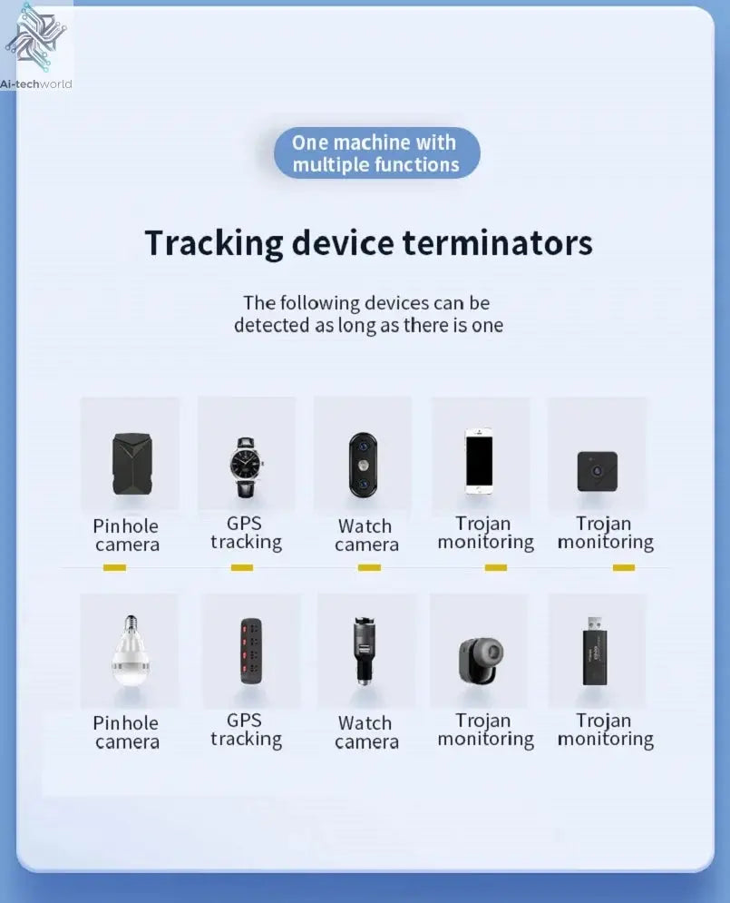 Wiretapping Bug Mini Spy Gadgets Detector Antiradar Hidden Camera Spy GSM GPS Tracker Eavesdropping Spy Devices Finder Ai-TechWorld 