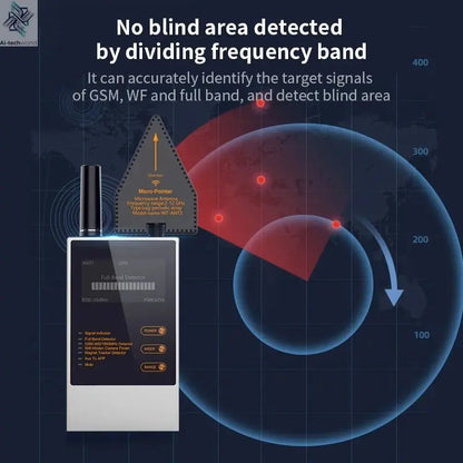 Wiretapping Bug Mini Spy Gadgets Detector Antiradar Hidden Camera Spy GSM GPS Tracker Eavesdropping Spy Devices Finder Ai-TechWorld 