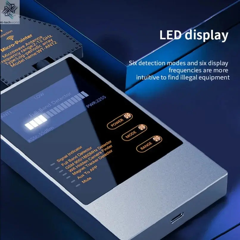 Wiretapping Bug Mini Spy Gadgets Detector Antiradar Hidden Camera Spy GSM GPS Tracker Eavesdropping Spy Devices Finder Ai-TechWorld 