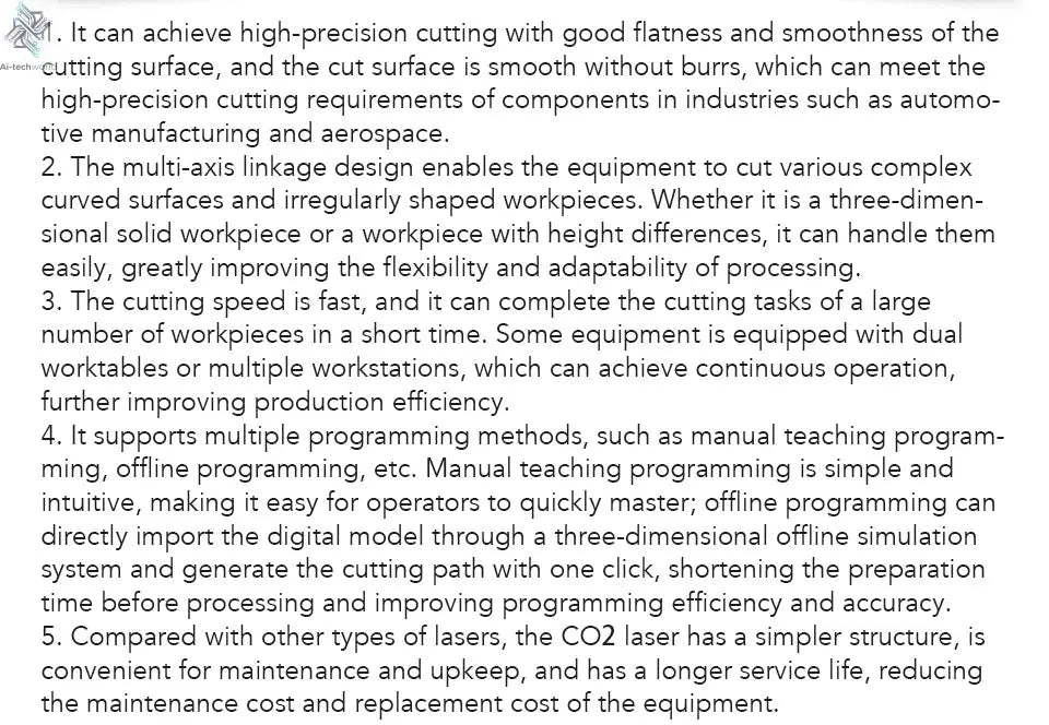 Without Burrs BK - M500L - 20ia Semiconductors Graphene CO2 3D Robot Laser Cutting Machine - Ai - TechWorld