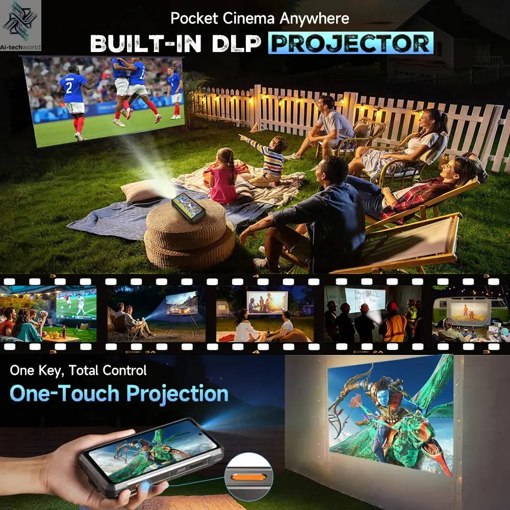 【World Premiere】Ulefone Armor 34 Pro 5G AI Rugged Phone 25500mAh Up to 32GB+512GB Built-in Projector 120Hz 6.95" NFC Smartphone Ai-TechWorld 