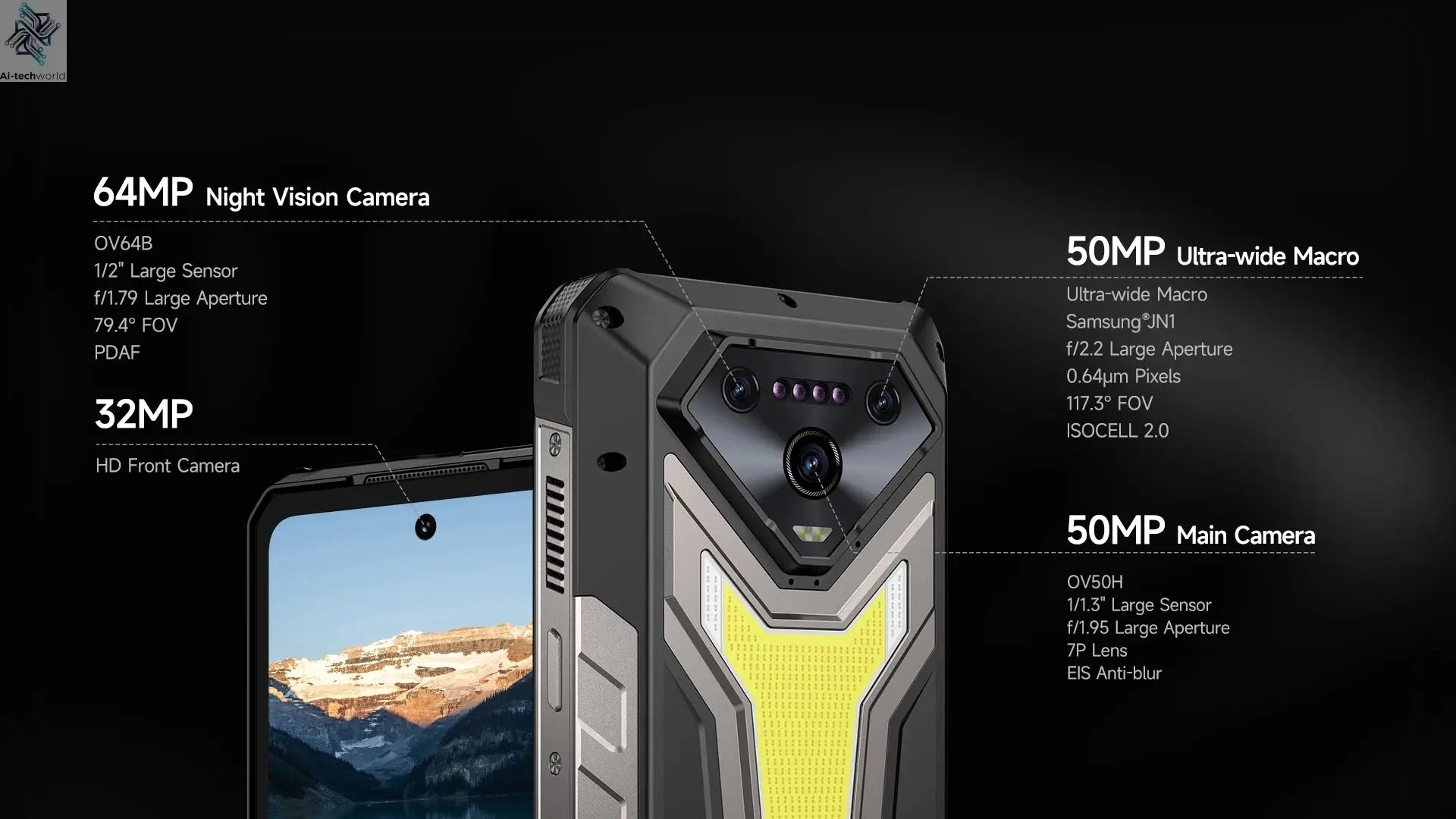 【World Premiere】Ulefone Armor 34 Pro 5G AI Rugged Phone 25500mAh Up to 32GB+512GB Built-in Projector 120Hz 6.95" NFC Smartphone Ai-TechWorld 