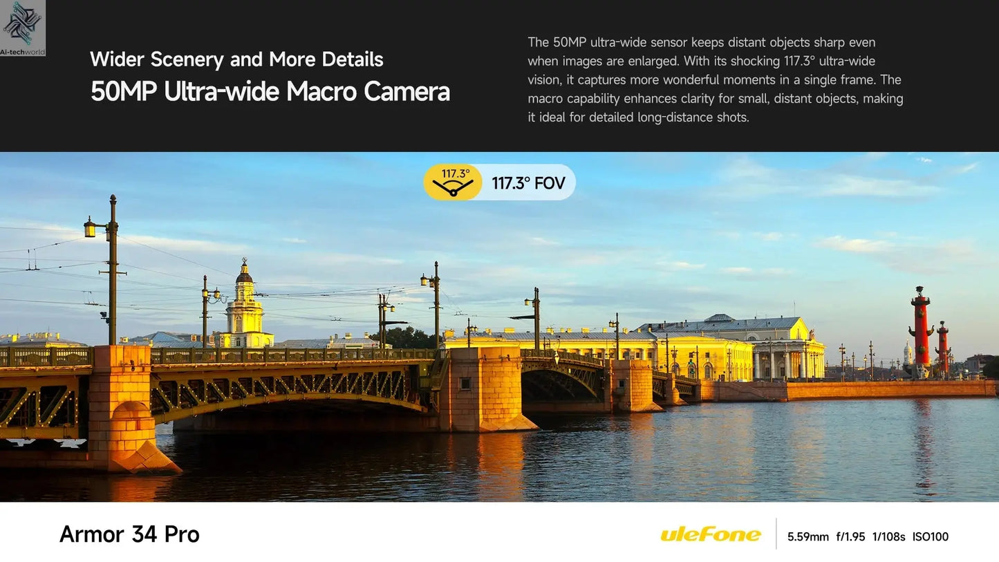 【World Premiere】Ulefone Armor 34 Pro 5G AI Rugged Phone 25500mAh Up to 32GB+512GB Built-in Projector 120Hz 6.95" NFC Smartphone Ai-TechWorld 