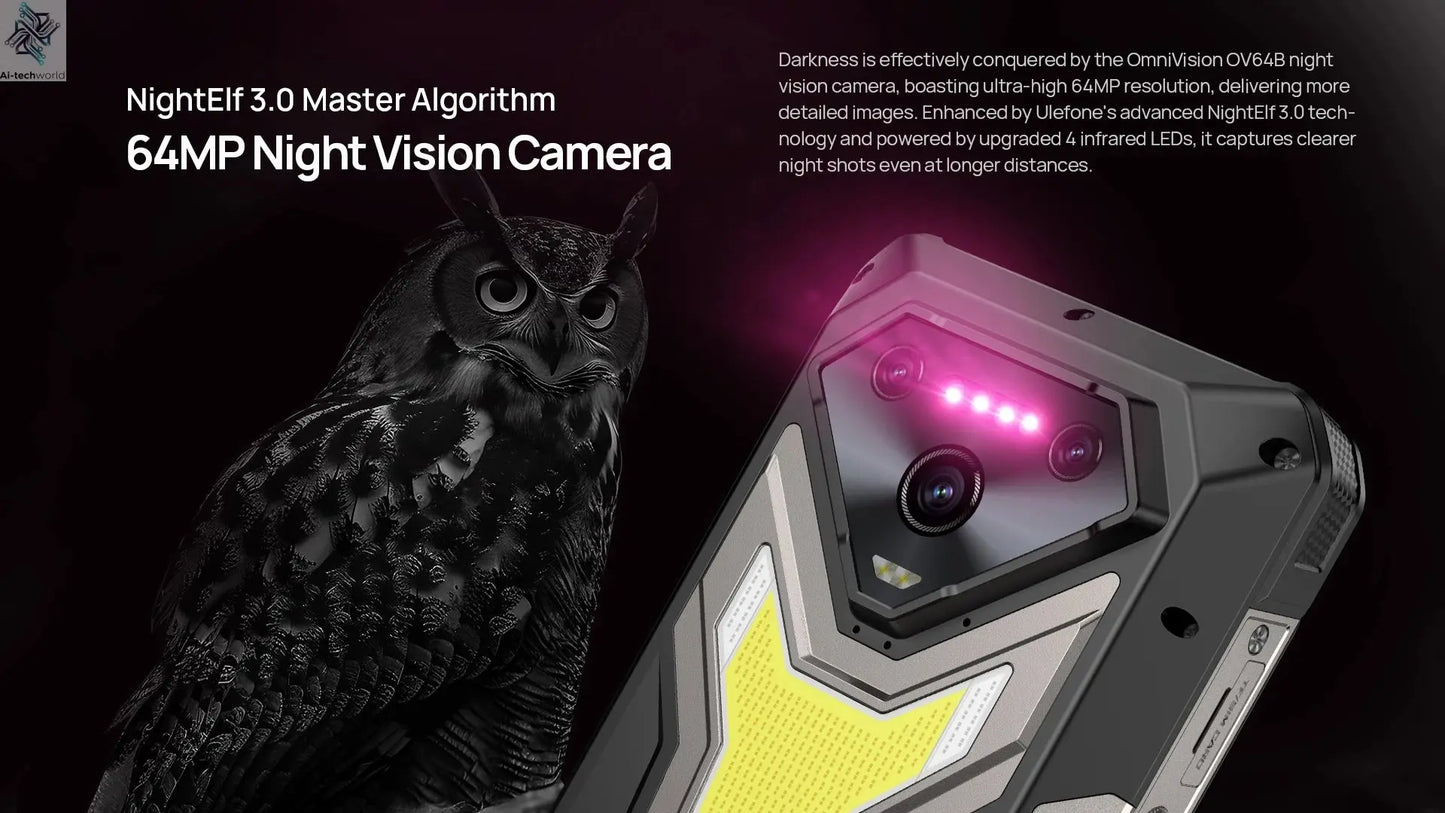 【World Premiere】Ulefone Armor 34 Pro 5G AI Rugged Phone 25500mAh Up to 32GB+512GB Built-in Projector 120Hz 6.95" NFC Smartphone Ai-TechWorld 