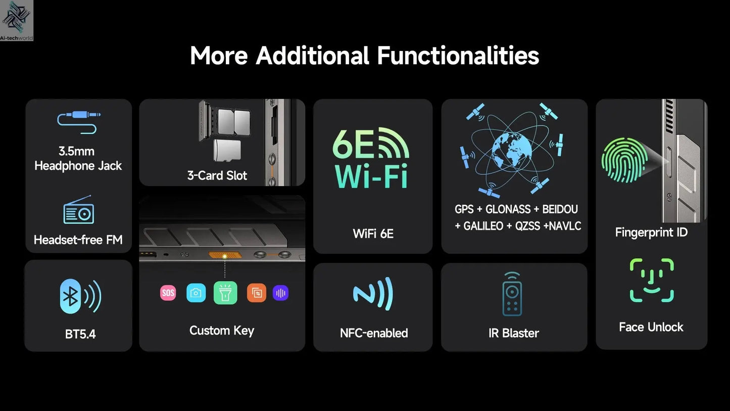 【World Premiere】Ulefone Armor 34 Pro 5G AI Rugged Phone 25500mAh Up to 32GB+512GB Built-in Projector 120Hz 6.95" NFC Smartphone Ai-TechWorld 