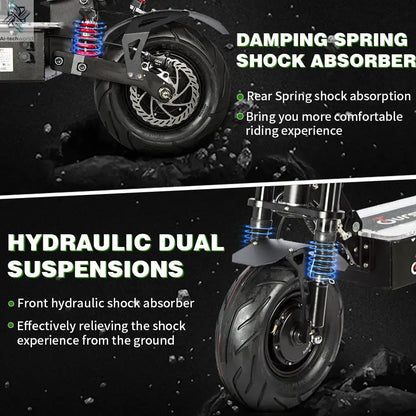 X13 inch 10000W Dual Motor 72V40Ah 60V50Ah Battery Electric Scooter Max Speed 120km/h Range 120km LCD Display Foldable Escooter Ai-TechWorld 