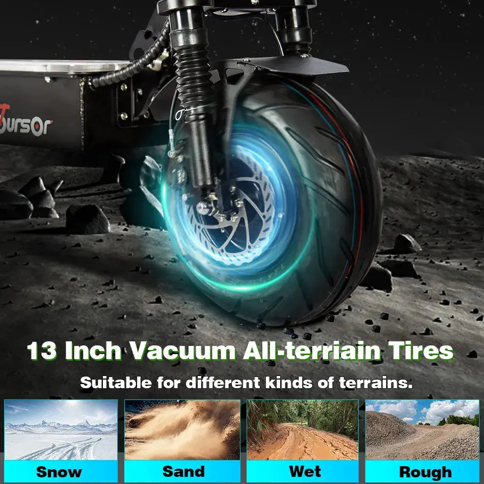 X13 inch 10000W Dual Motor 72V40Ah 60V50Ah Battery Electric Scooter Max Speed 120km/h Range 120km LCD Display Foldable Escooter Ai-TechWorld 