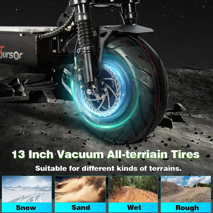X13 inch 10000W Dual Motor 72V40Ah 60V50Ah Battery Electric Scooter Max Speed 120km/h Range 120km LCD Display Foldable Escooter Ai-TechWorld 