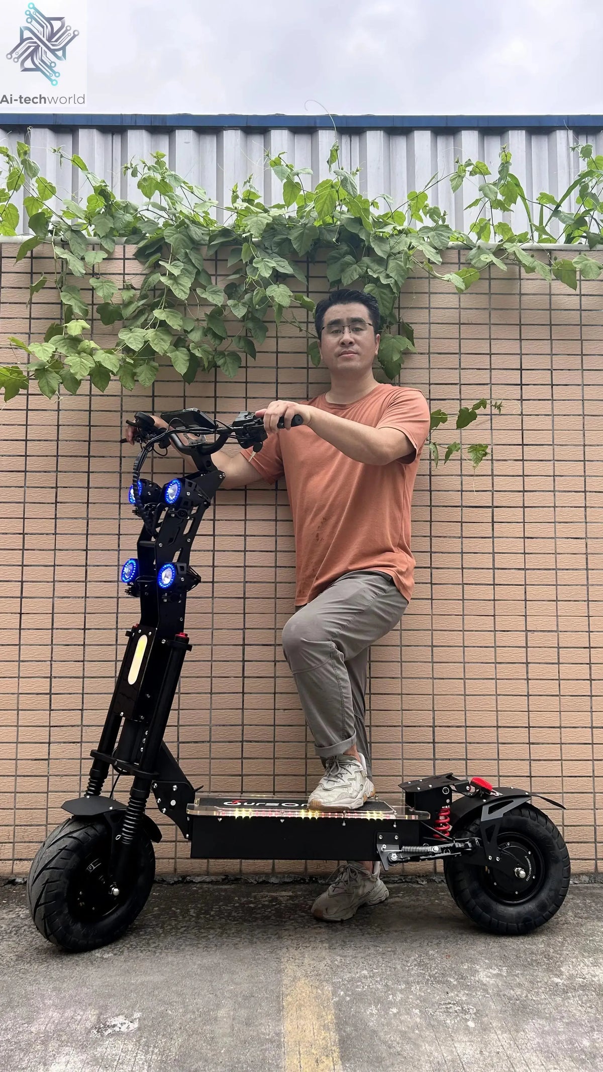 X13 inch 10000W Dual Motor 72V40Ah 60V50Ah Battery Electric Scooter Max Speed 120km/h Range 120km LCD Display Foldable Escooter Ai-TechWorld 