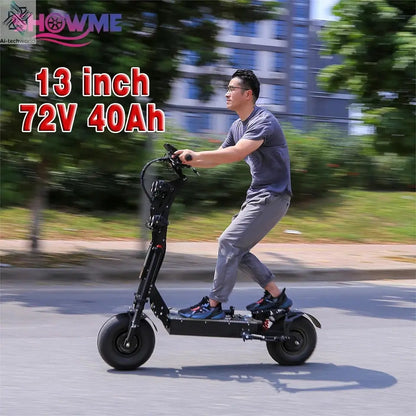 X13 inch 10000W Dual Motor 72V40Ah 60V50Ah Battery Electric Scooter Max Speed 120km/h Range 120km LCD Display Foldable Escooter Ai-TechWorld 
