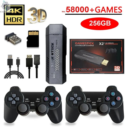 X2 Plus 256G 50000 Game GD10 Pro 4K Game Player 3D HD Retro Video Game Console Wireless Controller TV 50 Emulator For Kids Gifts Ai-TechWorld 