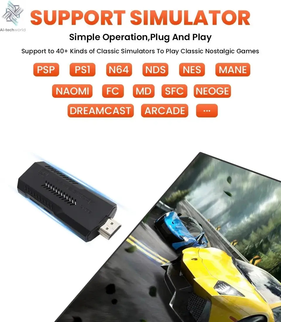 X2 Plus 256G 50000 Game GD10 Pro 4K Game Player 3D HD Retro Video Game Console Wireless Controller TV 50 Emulator For Kids Gifts Ai-TechWorld 